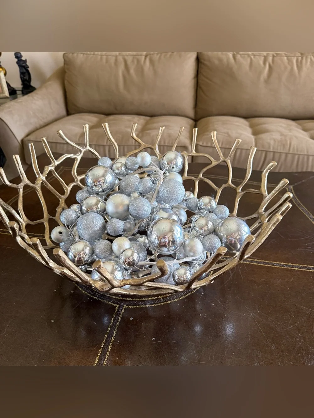 Silver Christmas Ball Ornament Garland Strand